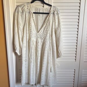 Anthropologie Cream Mini Dress
